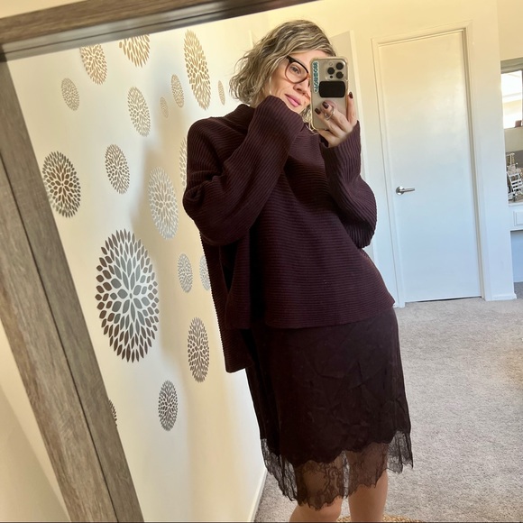 All Saints Dresses & Skirts - ALL SAINTS Eloise Funnel Neck Dress Burgundy